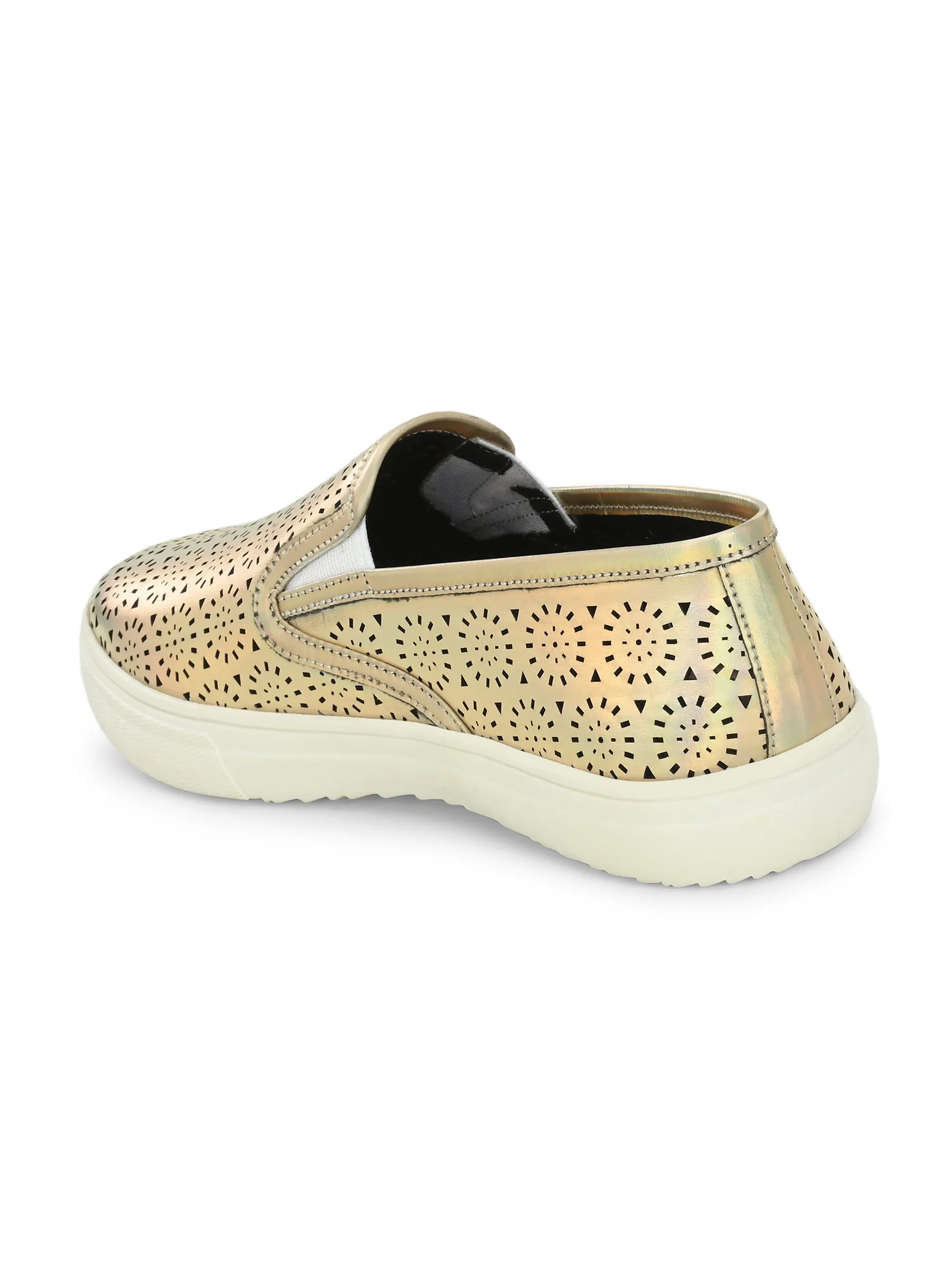 Aurora Women Golden Slip-Ons