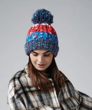 Autumn Moss - Corkscrew pom pom beanie