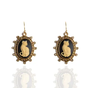 Cat Cameo Earrings