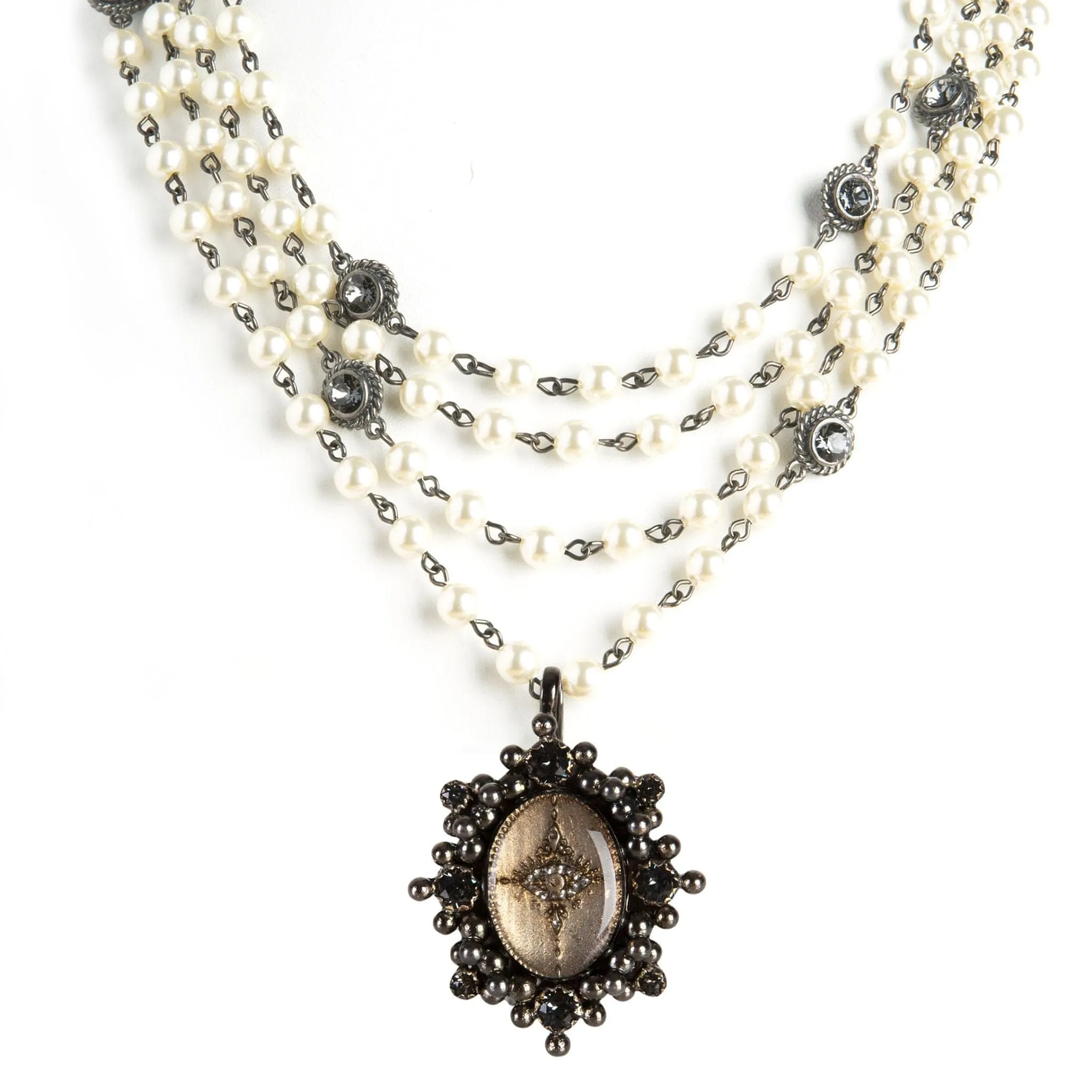 Magdalena - 6mm Pearl Cream with All Medallions