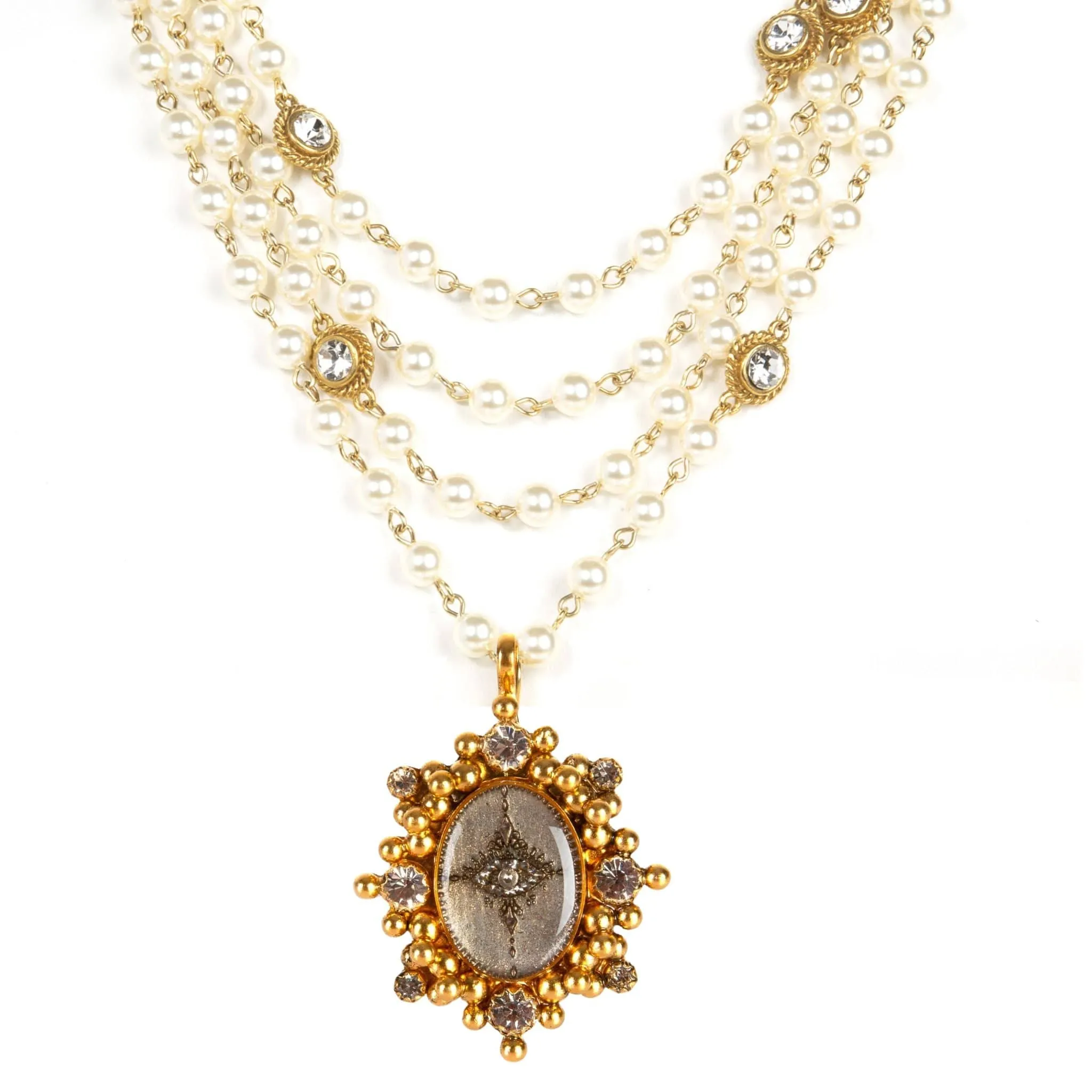 Magdalena - 6mm Pearl Cream with All Medallions