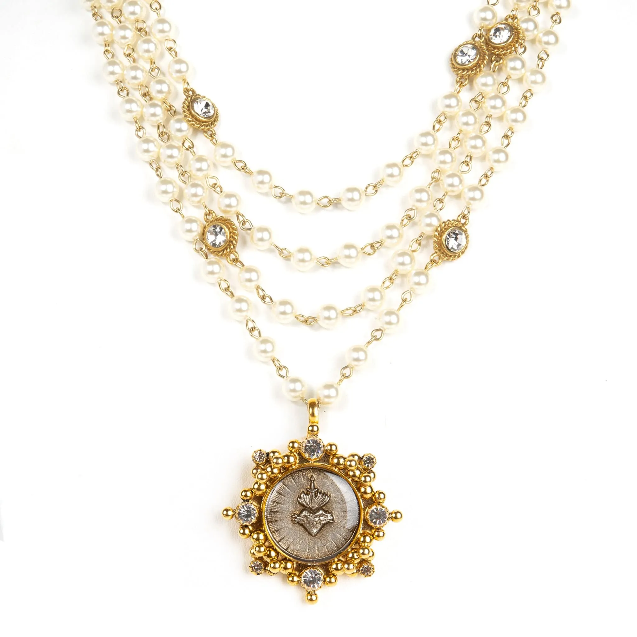 Magdalena - 6mm Pearl Cream with All Medallions