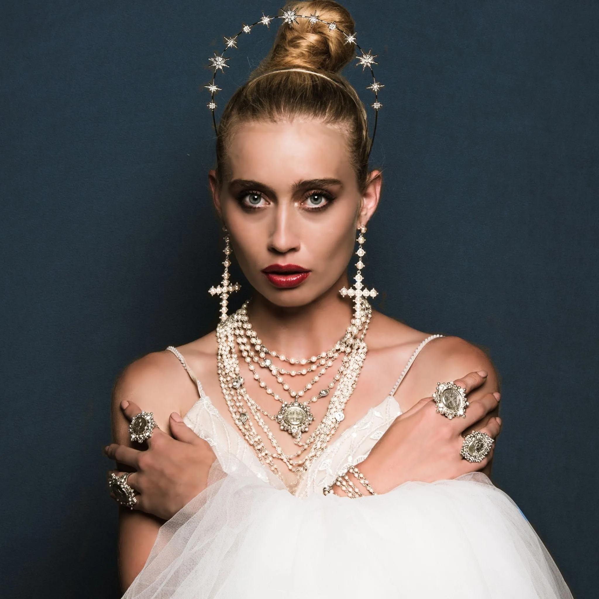 Magdalena - 6mm Pearl Cream with All Medallions