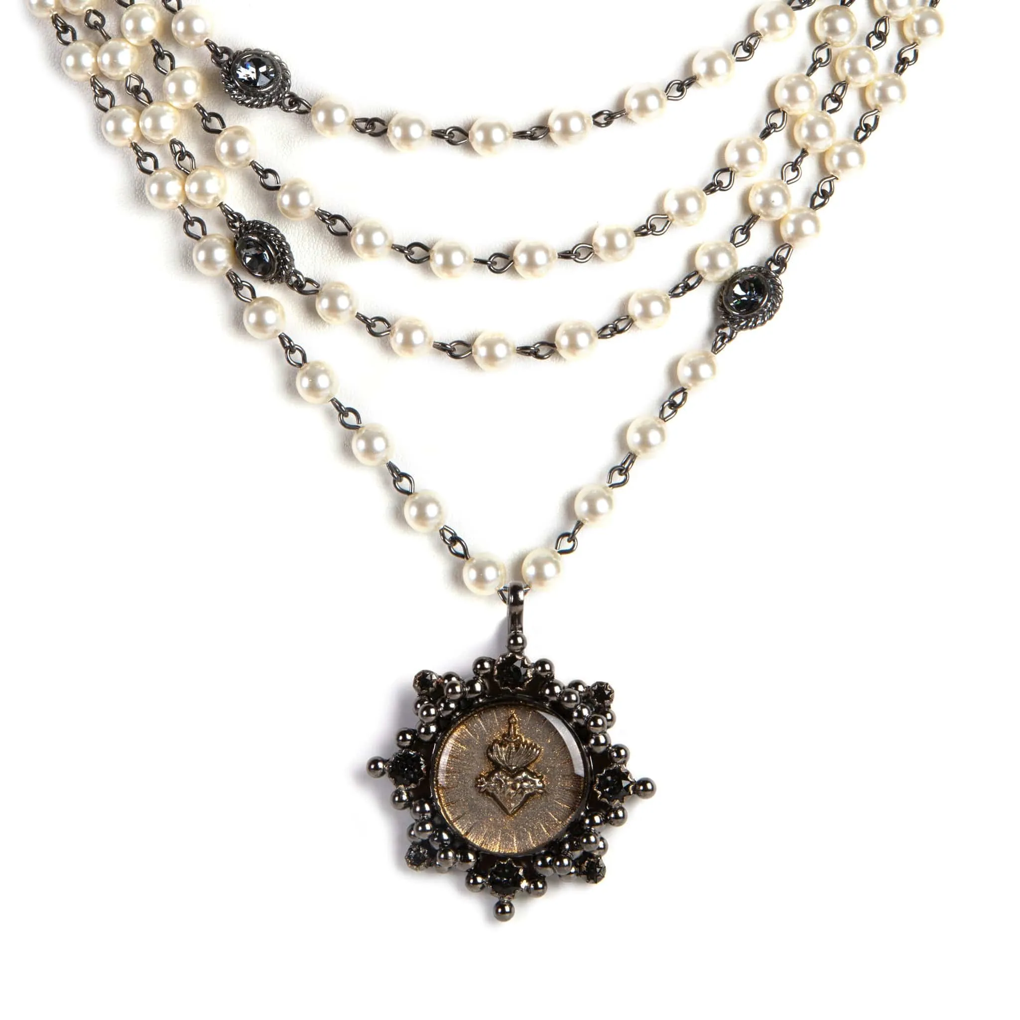 Magdalena - 6mm Pearl Cream with All Medallions